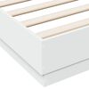 vidaXL Bed Frame with LED without Mattress White 150x200 cm King Size