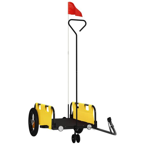 vidaXL Bike Trailer Yellow Oxford Fabric and Iron
