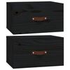 vidaXL Wall-mounted Bedside Cabinets 2 pcs Black 40x29.5x22 cm