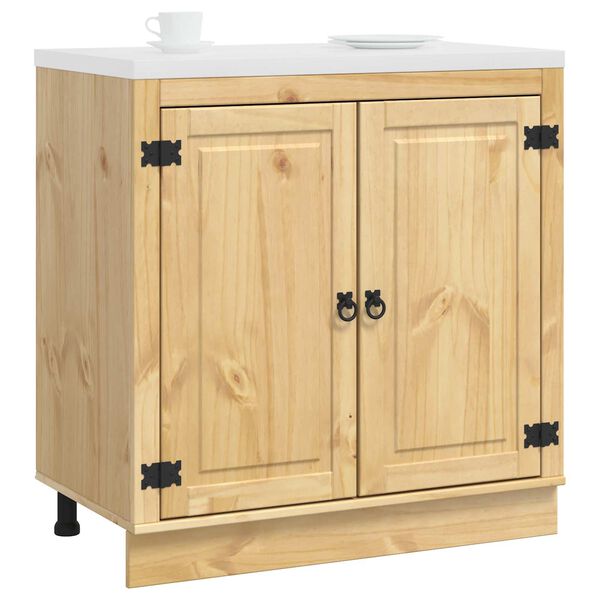 vidaXL Cabinet SKI Honey Brown 80 x 46 x 81.5 cm Solid Pine Wood
