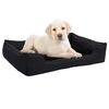 vidaXL Dog Bed Black 85.5x70x23 cm Linen Look Fleece