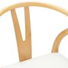 vidaXL Dining Chair 2 pcs Natural and Light Solid Rubber Wood