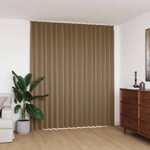 vidaXL Blackout Curtain with Hooks Taupe 290x245 cm