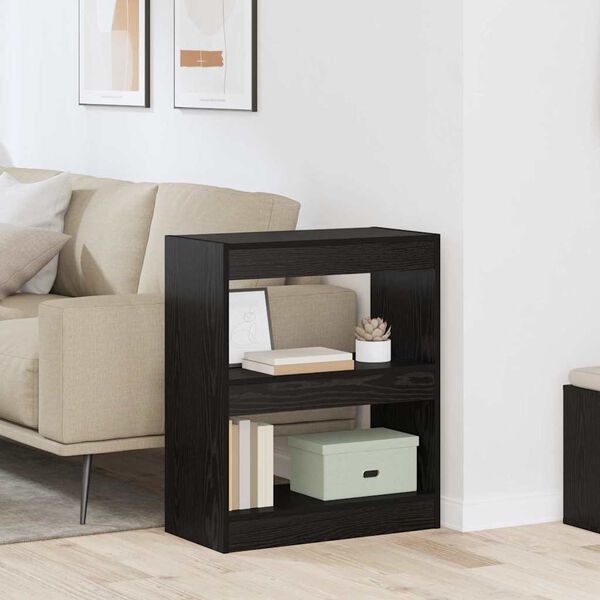 vidaXL Book Cabinet Black Oak 60 x 30 x 72 cm Engineered Wood