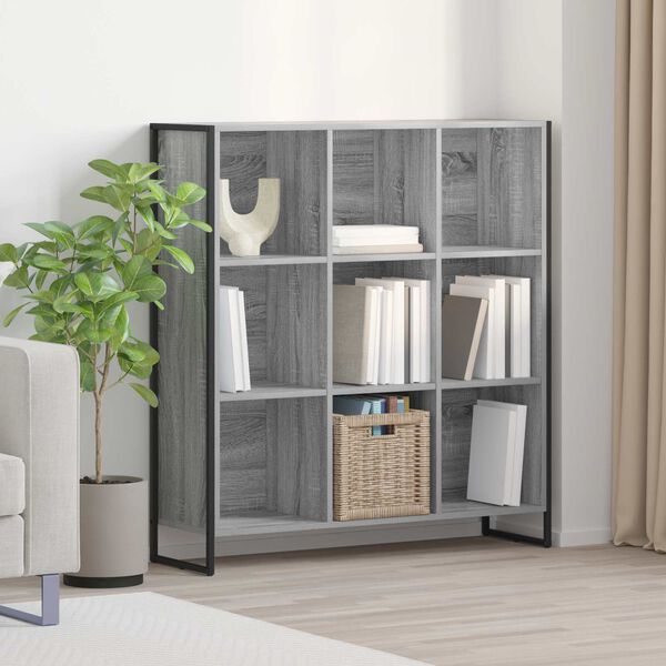 vidaXL Book Cabinet Grey Sonoma 99.5 x 30 x 108.5 cm Engineered Wood