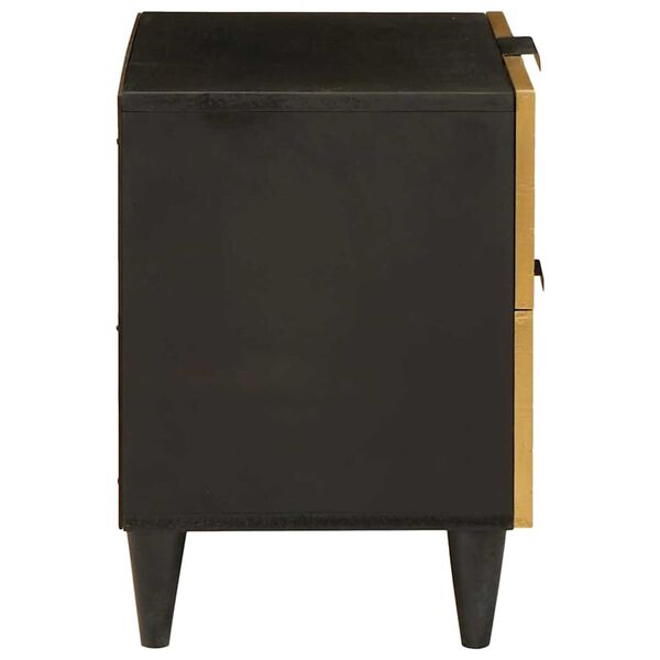 vidaXL Bedside Cabinet with Drawer Black and Gold 40 x 33.5 x 46 cm