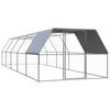 vidaXL Chicken Cage | Silver | Galvanised steel | Large | Durable | Chicken Coop