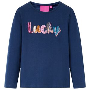vidaXL Kids' T-shirt with Long Sleeves Navy Blue 104
