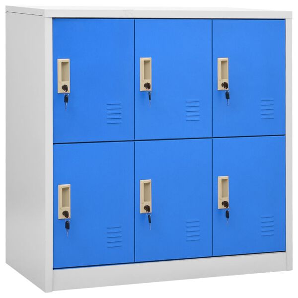 vidaXL Locker Cabinet Light Grey and Blue 90x45x92.5 cm Steel