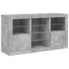 vidaXL Sideboard with LED Lights Concrete Grey 123x37x67 cm