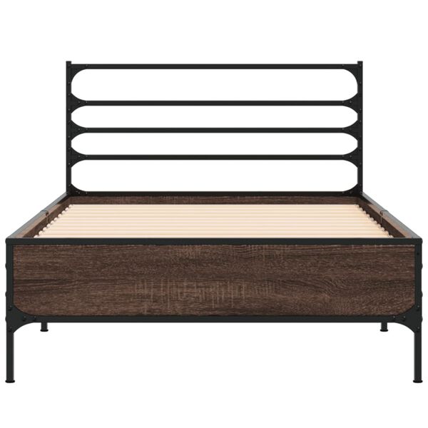 vidaXL Bed Frame without Mattress Brown Oak 90x190 cm Single