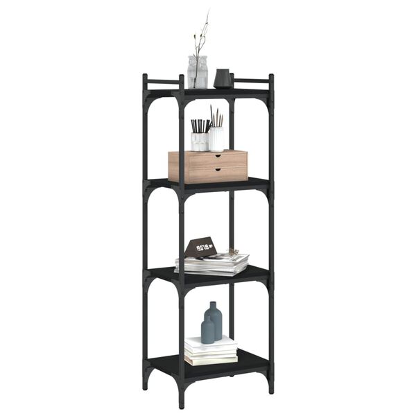 vidaXL Bookcase 4-Tier Black 40x30x120 cm Engineered Wood