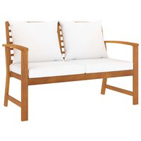 vidaXL Garden Bench 120 cm with Cream Cushion Solid Wood Acacia