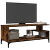 vidaXL TV Cabinet Smoked Oak 102x40x41 cm Engineered Wood and Powder-coated Steel