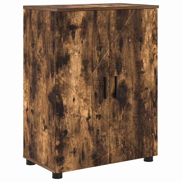 vidaXL Bathroom Cabinet with Storage Smoked Oak 60 x 35 x 80 cm