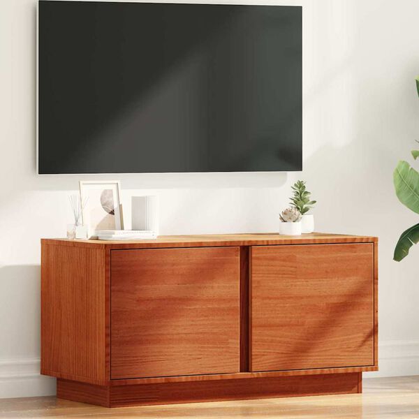 vidaXL TV Cabinet Wax Brown 80 x 35 x 40.5 cm Solid Pine Wood