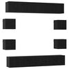 vidaXL TV Cabinet Set 10 pcs Black Oak Engineered Wood