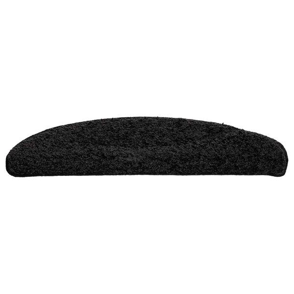 vidaXL Stair Mats 30 pcs 56x17x3 cm Black Half Round