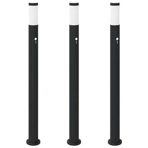 vidaXL Bollard Lights with Sensor 3pcs 110 cm Stainless Steel IP44