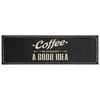vidaXL Kitchen Rug Washable Coffee Text 45x150 cm Velvet