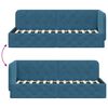 vidaXL Corner Bed Frame with Headboard Blue 80 x 200 cm Velvet