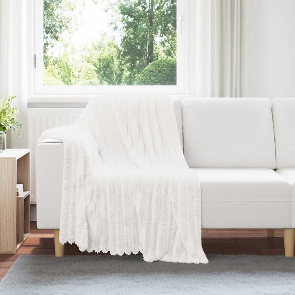 vidaXL Throw Blanket White 150 x 130 cm Fleece