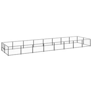 vidaXL Dog Kennel Black 16 m&sup2; Steel