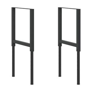 vidaXL Adjustable Work Bench Frames 2 pcs Metal 55x(69-95.5) cm Black