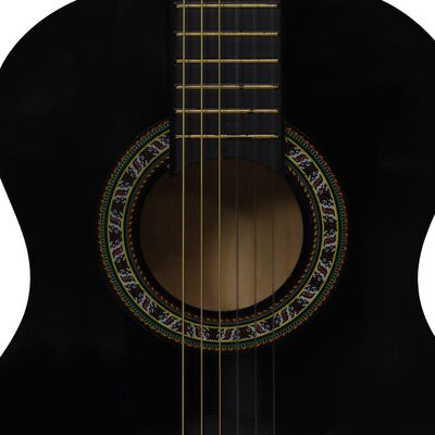 vidaXL Classical Guitar for Beginner and Kids Black 1/2 34"