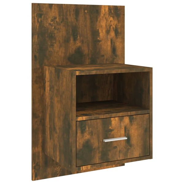 vidaXL Wall-mounted Bedside Cabinet Smoked Oak