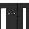 vidaXL Dog Gate with Door Foldable 6 Panels Black 480 cm Poplar Wood