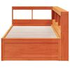 vidaXL Bookcase Bed without Mattress Wax Brown 90x200cm Solid Wood Pine