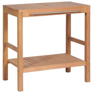 vidaXL Bathroom Cabinet | Warm wood colour | Solid teak wood, steel | Medium