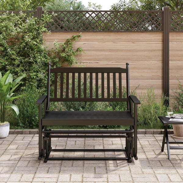 vidaXL Glider Bench Black 118x70x104.5 cm Solid Wood Poplar