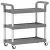 vidaXL 3-Tier Trolley Grey 77x34x72 cm Aluminium