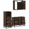 vidaXL 3 Piece Bathroom Furniture Set Brown Oak Engineered Wood