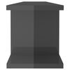vidaXL Wall Shelf 2 pcs High Gloss Grey 90x18x20 cm Engineered Wood