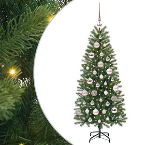 vidaXL Artificial Christmas Tree with 150 LEDs Green 120 cm PE and PVC