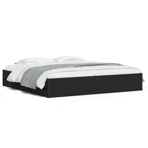 vidaXL Bed Frame with Drawers without Mattress Black 200x200 cm