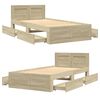 vidaXL Bed Frame with Headboard without Mattress Sonoma Oak 90x200 cm