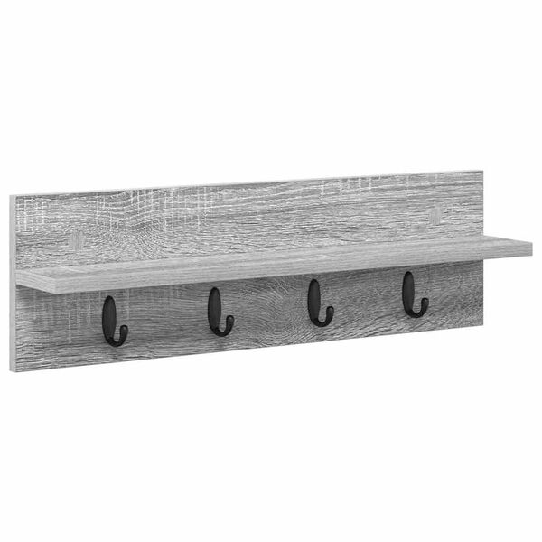 vidaXL Wall-Mounted Coat Rack Grey Sonoma 60 x 10.5 x 18 cm