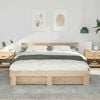 vidaXL Bed Frame with Headboard Brown 200 x 200 cm Solid Pine Wood