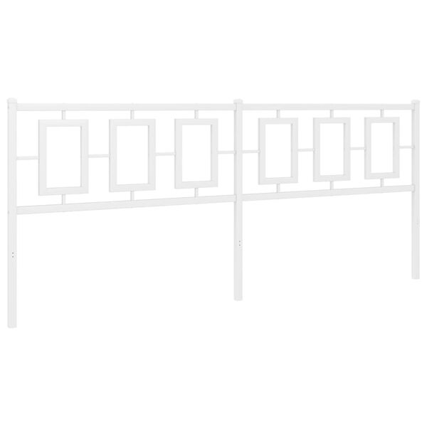 vidaXL Metal Replace Headboard White 200 cm