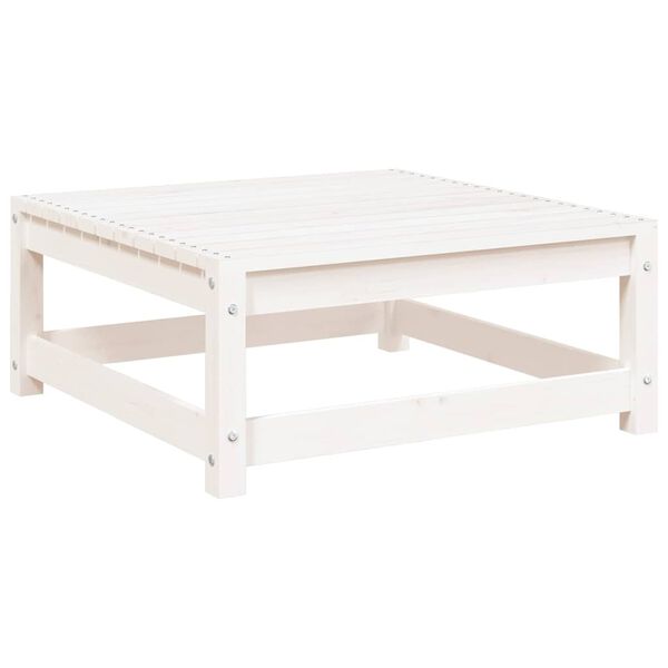vidaXL Garden Footstool 70x70x30 cm White Solid Wood Pine