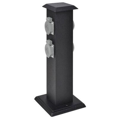 Black Garden Socket Pillar