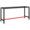 vidaXL Work Bench Frame Matte Black and Matte Red 170x50x79 cm Metal