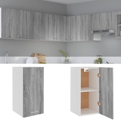 vidaXL Hanging Cabinet Grey Sonoma 29.5x31x60 cm Engineered Wood