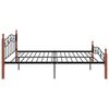 vidaXL Bed Frame without Mattress Black Metal&Solid Oak Wood 200x200 cm