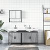 vidaXL 3 Piece Bathroom Furniture Set Grey Sonoma Engineered Wood