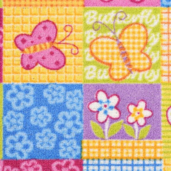 vidaXL Play Mat Loop Pile 133x180 cm Butterfly Pattern
